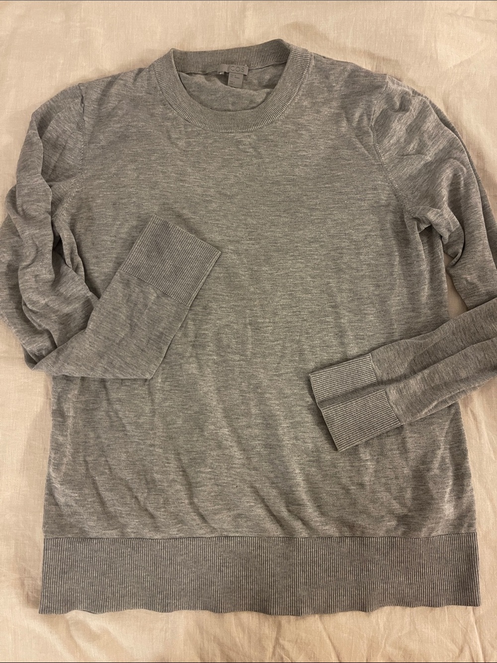 COS Light Heather Gray Crewneck Sweater XS